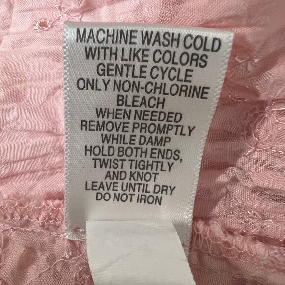 Apt.9 Embroidered Eyelet Soft Girl Fairy Prairie Cottage Pink Top Womens Medium - Picture 12 of 14